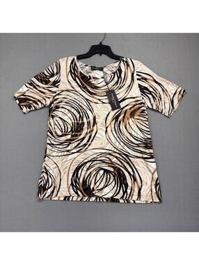 New Rosanna Pellegrini Abstract Print T-Shirt Women's Size 52 Made in Italy